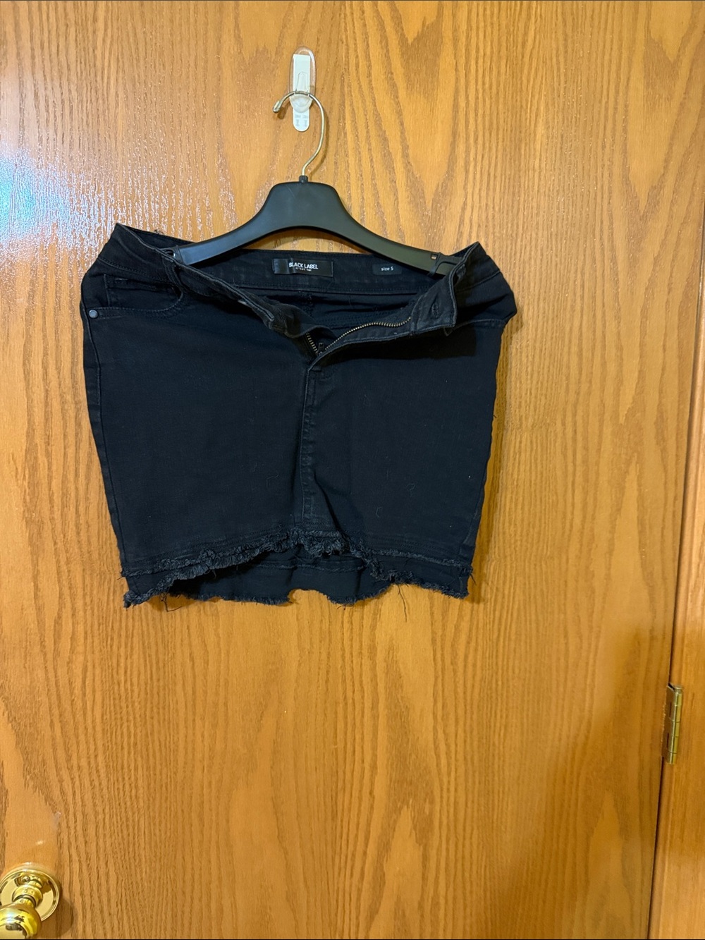 Black Label Black Frayed Hem Mini Skirt